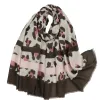 This leopard print pink striped scarf is a warm autumn and winter pure cotton knitted sweater that is fashionable and versatile for women Item Picture